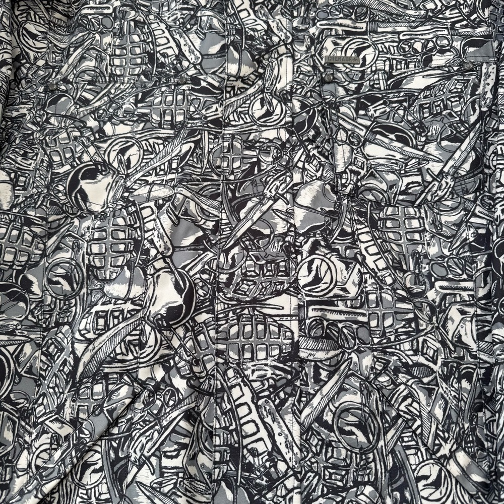 Grenade Fatigue Project AOP Hooded Full Zip Snowboard Jacket Mens Size S RARE - Picture 2 of 11